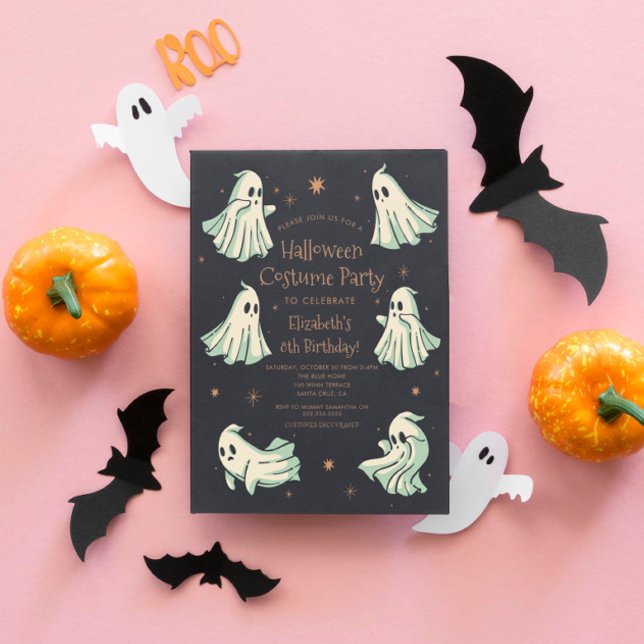 Invitation Fête d'anniversaire de Ghost Halloween Spooktacula (Créateur téléchargé)