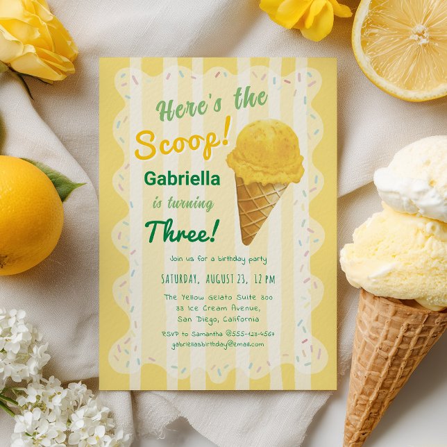 Invitation Fête d'anniversaire de glace pour enfants Here's t (Créateur téléchargé)