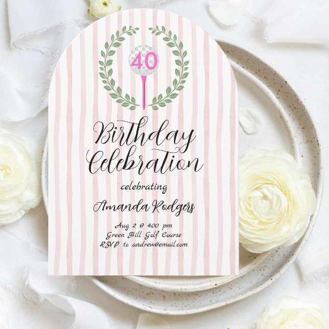 Invitation Fête d'anniversaire de golf (Créateur téléchargé)