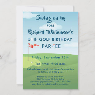 INVITATION FÊTE D'ANNIVERSAIRE DE GOLF 50 ANS AVEC DÉPART AU