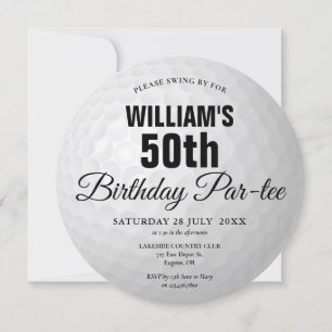 Invitation Fête d'anniversaire de golf de tout âge Balle de g