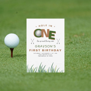 Invitation Fête d'anniversaire de golf Hole-in-One 1er II