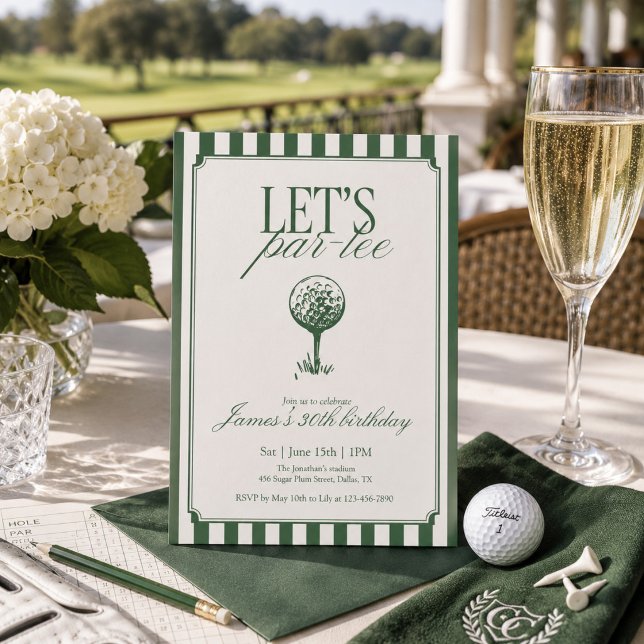 Invitation Fête d'anniversaire de golf Lets Par Tee avec rayu (Créateur téléchargé)