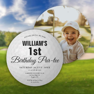 Invitation Fête d'anniversaire de golf Photo de balle de golf