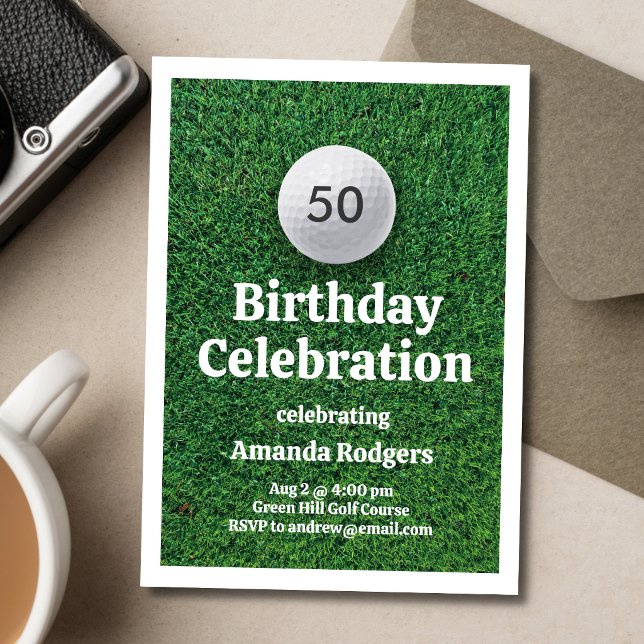 Invitation Fête d'anniversaire de golf sur le Green (Créateur téléchargé)
