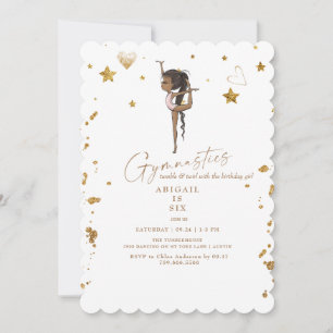 Invitation Fête d'anniversaire de gymnastique Tumbling Rose e