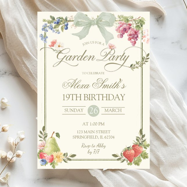 Invitation Fête d'anniversaire de jardin de marché de fermier (Créateur téléchargé)