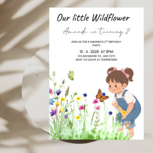Invitation Fête d'anniversaire de jardin floral pour petite f