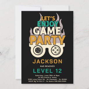 Invitation Fête d'anniversaire de jeu vidéo Level Up