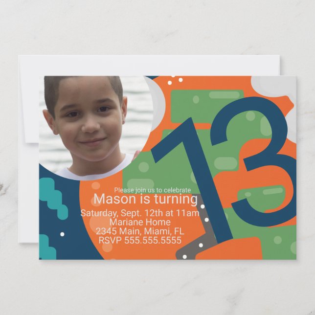 Invitation Fête d'anniversaire de jeu vidéo Pixel Photo (Devant)