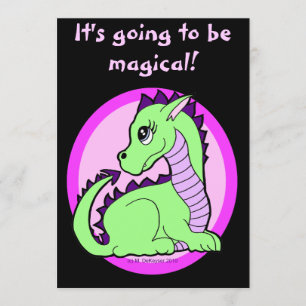 Invitation Fête d'anniversaire de Kawaii Cute Dragon