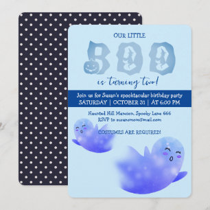 Invitation Fête d'anniversaire de Kawaii Ghost