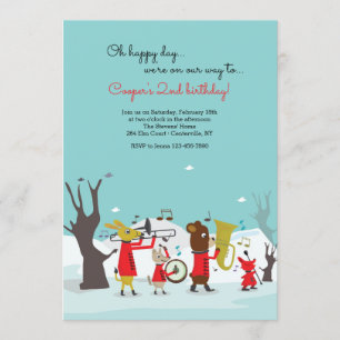 Invitation Fête d'anniversaire de la bande des animaux de Mar