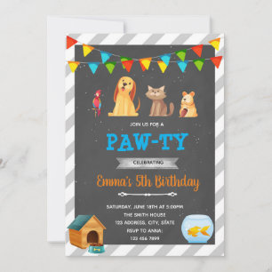 Invitation Fête d'anniversaire de la boutique pour animaux