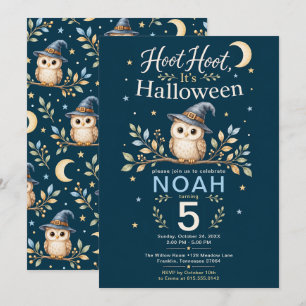 Invitation Fête d'anniversaire de la chouette Halloween Hoot 