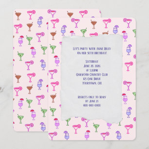 Invitation Fête d'anniversaire de la collection de cocktails