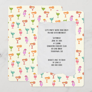 Invitation Fête d'anniversaire de la collection de cocktails