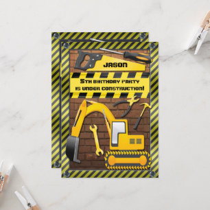 Invitation Fête d'anniversaire de la construction de l'enfant