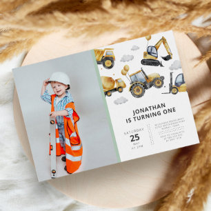 Invitation Fête d'anniversaire de la construction simple mode
