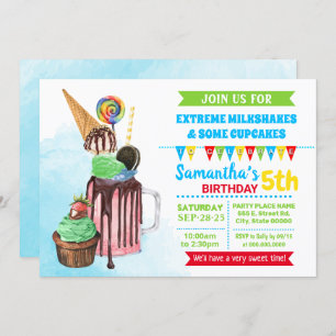 Invitation Fête d'anniversaire de la crème glacée de milice e