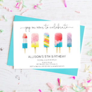 Invitation Fête d'anniversaire de la crème glacée d'été