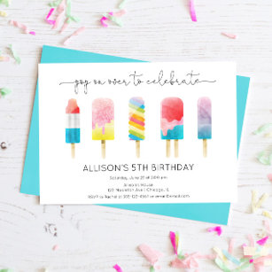Invitation Fête d'anniversaire de la crème glacée d'été