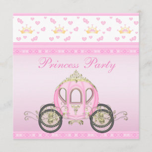 Invitation Fête d'anniversaire de la Cute Princess Coach Rose
