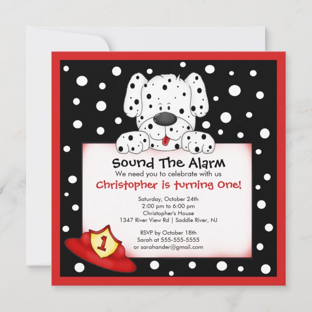 Invitation Fête d'anniversaire de la Dalmatie (Devant)