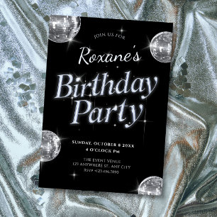 Invitation Fête d'anniversaire de la discothèque de glamour n