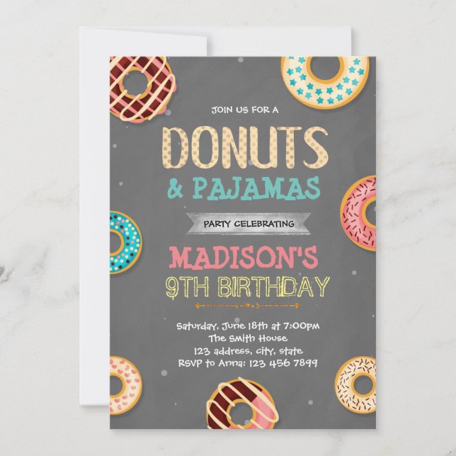 Invitation Fête d'anniversaire de la douche nuptiale Donuts (Devant)