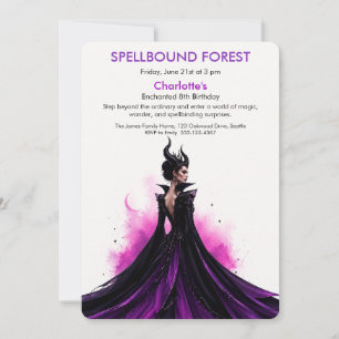 Invitation Fête d'anniversaire de la Fée Sombre de la Forêt E
