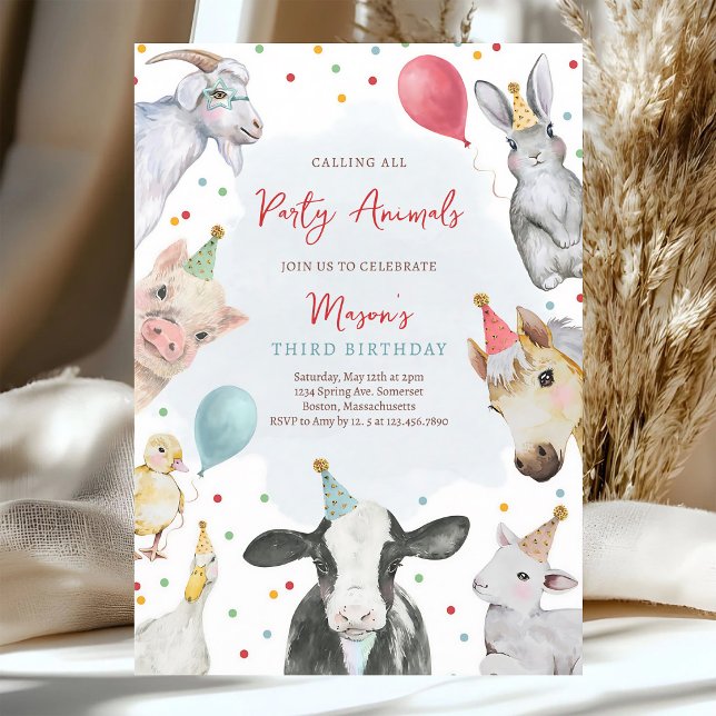 Invitation Fête d'anniversaire de la ferme pour garçon (Créateur téléchargé)