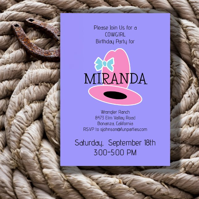 Invitation Fête d'anniversaire de la fille (Créateur téléchargé)