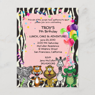 Invitation Fête d'anniversaire de la fille africaine rose de