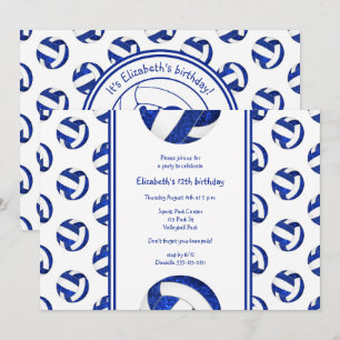 Invitation fête d'anniversaire de la fille de volley-ball bla