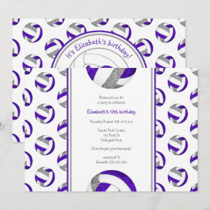 Invitation fête d'anniversaire de la fille de volley-ball vio