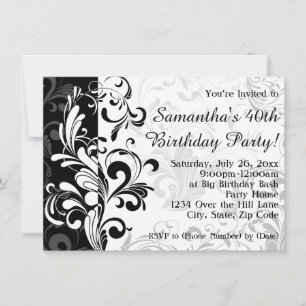 Invitation Fête d'anniversaire de la Fontaine noire/blanche