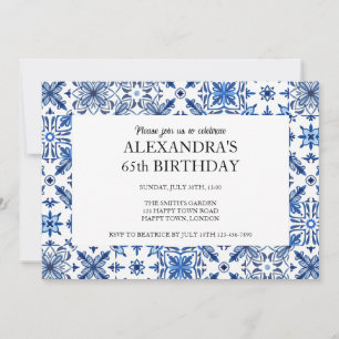 Invitation Fête d'anniversaire de la Frame de Carrelage Médit