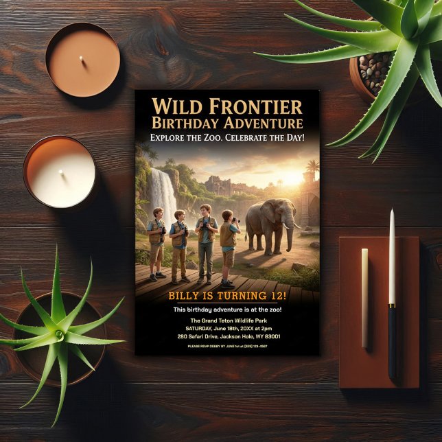 Invitation Fête d'anniversaire de la Frontière Sauvage (Créateur téléchargé)