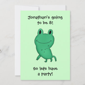 Invitation Fête d'anniversaire de la grenouille de Cassie gar