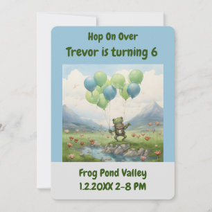Invitation Fête d'anniversaire de la grenouille sauteuse