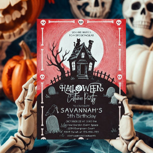 Invitation Fête d'anniversaire de la maison hantée Halloween