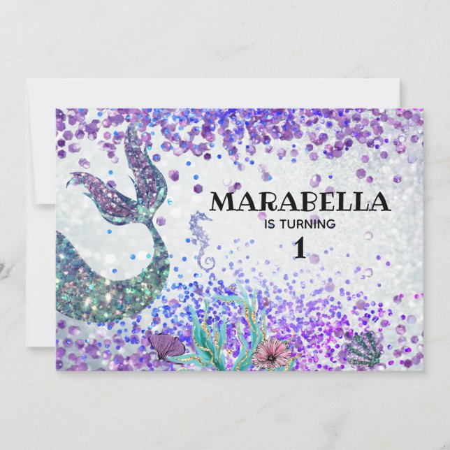 Invitation *~* Fête d'anniversaire de la Marmaid's Tail Rainb (Devant)