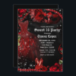 Invitation Fête d'anniversaire de la mascarade rouge noire<br><div class="desc">Customisez pour tout événement.</div>