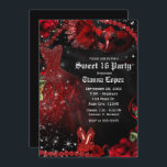 Invitation Fête d'anniversaire de la mascarade rouge noire<br><div class="desc">Customisez pour tout événement.</div>