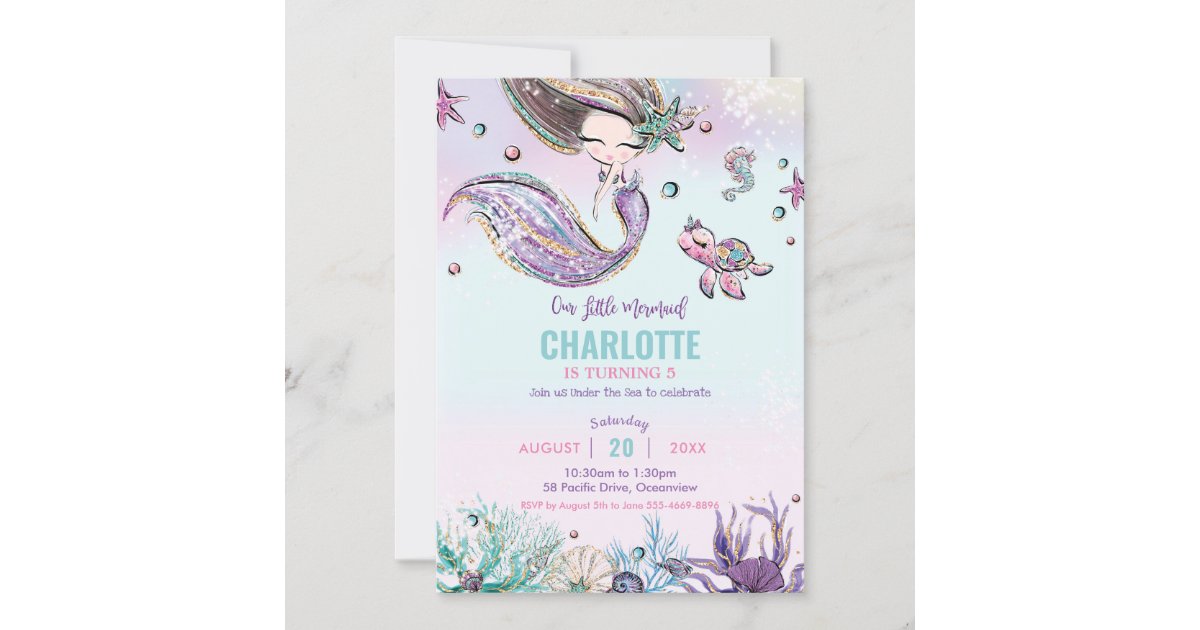 Invitation Fete D Anniversaire De La Mer Mer Zazzle Fr