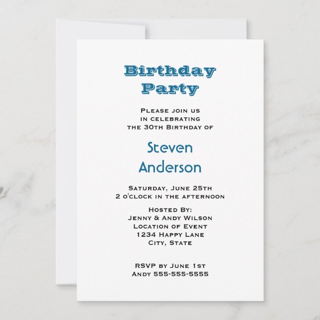 Invitation Fête d'anniversaire de la nébuleuse d'Orion (Devant)