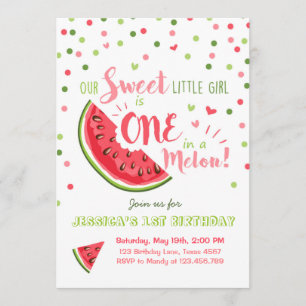 Invitation Fête d'anniversaire de la pastèque Melon