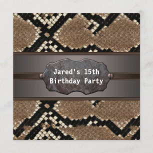 Invitation Fête d'anniversaire de la peau de serpent