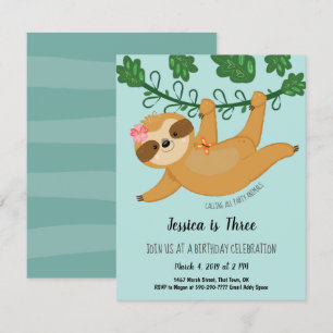 Invitation Fête d'anniversaire de la petite fille tropicale S